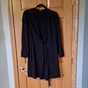 Express Elegant Black Patterned Dress
